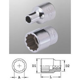 Genius Tools 433832 1/2"-os 12 lapú dugókulcs fej, 32 mm termék fő termékképe