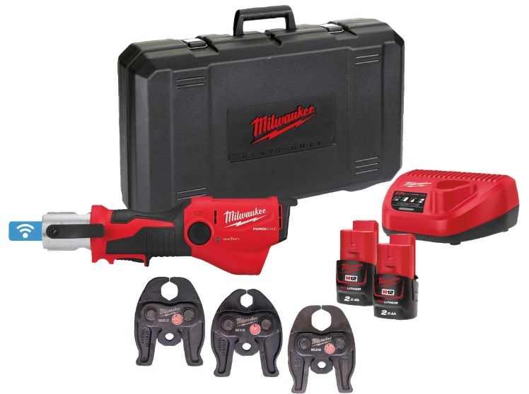 Milwaukee M12 ONEHPT-202C M-készlet szuperkompakt FORCE LOGIC™ hidraulikus présszerszám ONE-KEY™ funkcióval (2 x 2.0 Ah Li-ion akkuval) termék fő termékképe