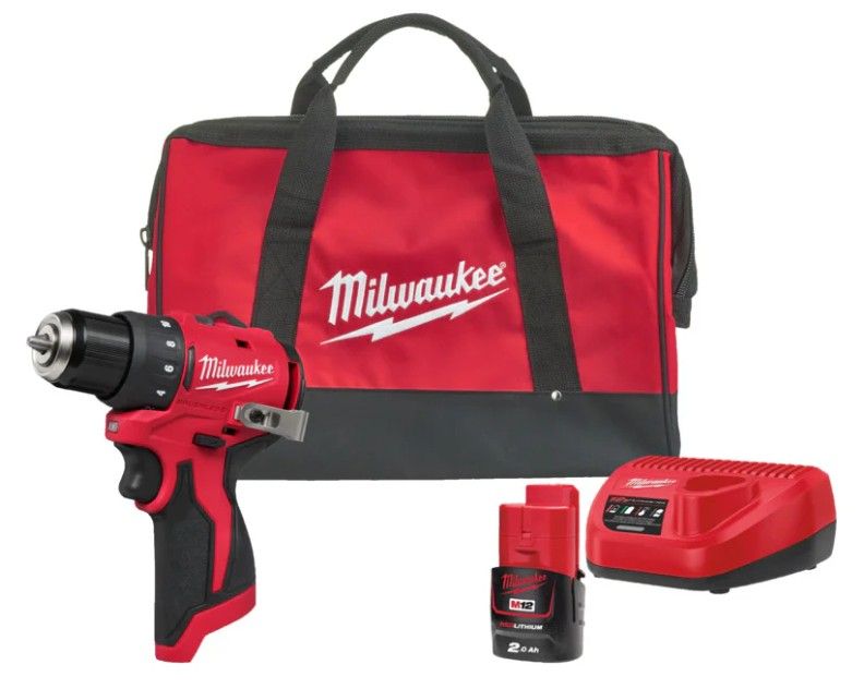 Milwaukee M12 BLDDRC-201 BRF M12™ kompakt szénkefe nélküli fúró-csavarozó (1 x 2.0 Ah Li-ion akkuval) termék fő termékképe