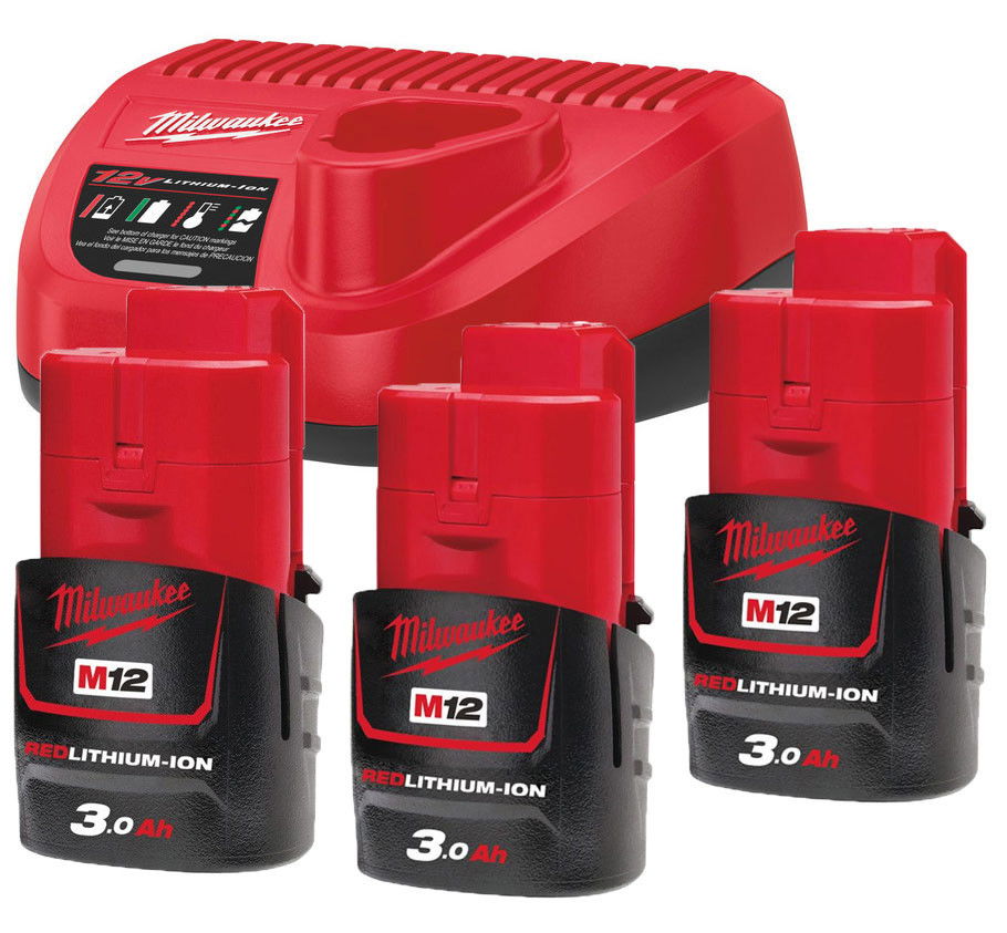 Milwaukee M12 NRG-303 akkumulátor és töltő szett termék fő termékképe
