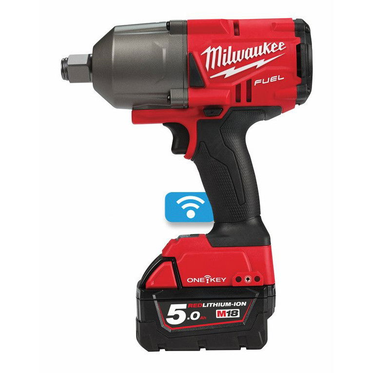Milwaukee M18 ONEFHIWF34-502X akkus ONE-KEY™ FUEL™ nagy nyomatékú ütvecsavarozó biztosítógyűrűvel, 3/4" négyszög meghajtással (2 x 5.0 Ah Li-ion akkuval)  (PROMO) termék fő termékképe