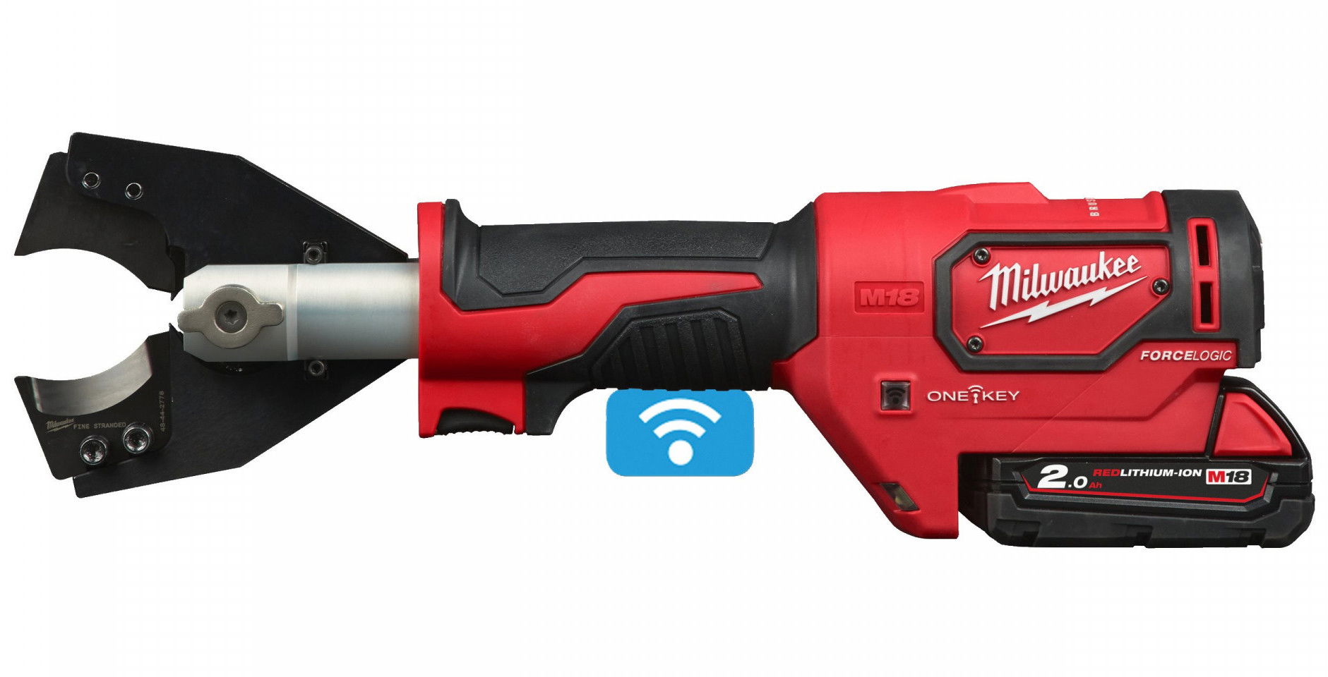 Milwaukee M18 ONEHCC-201C FSW SET akkus ONE-KEY™ FORCELOGIC™ hidraulikus kábelvágó (1 x 2.0 Ah Li-ion akkuval, kofferben) termék fő termékképe