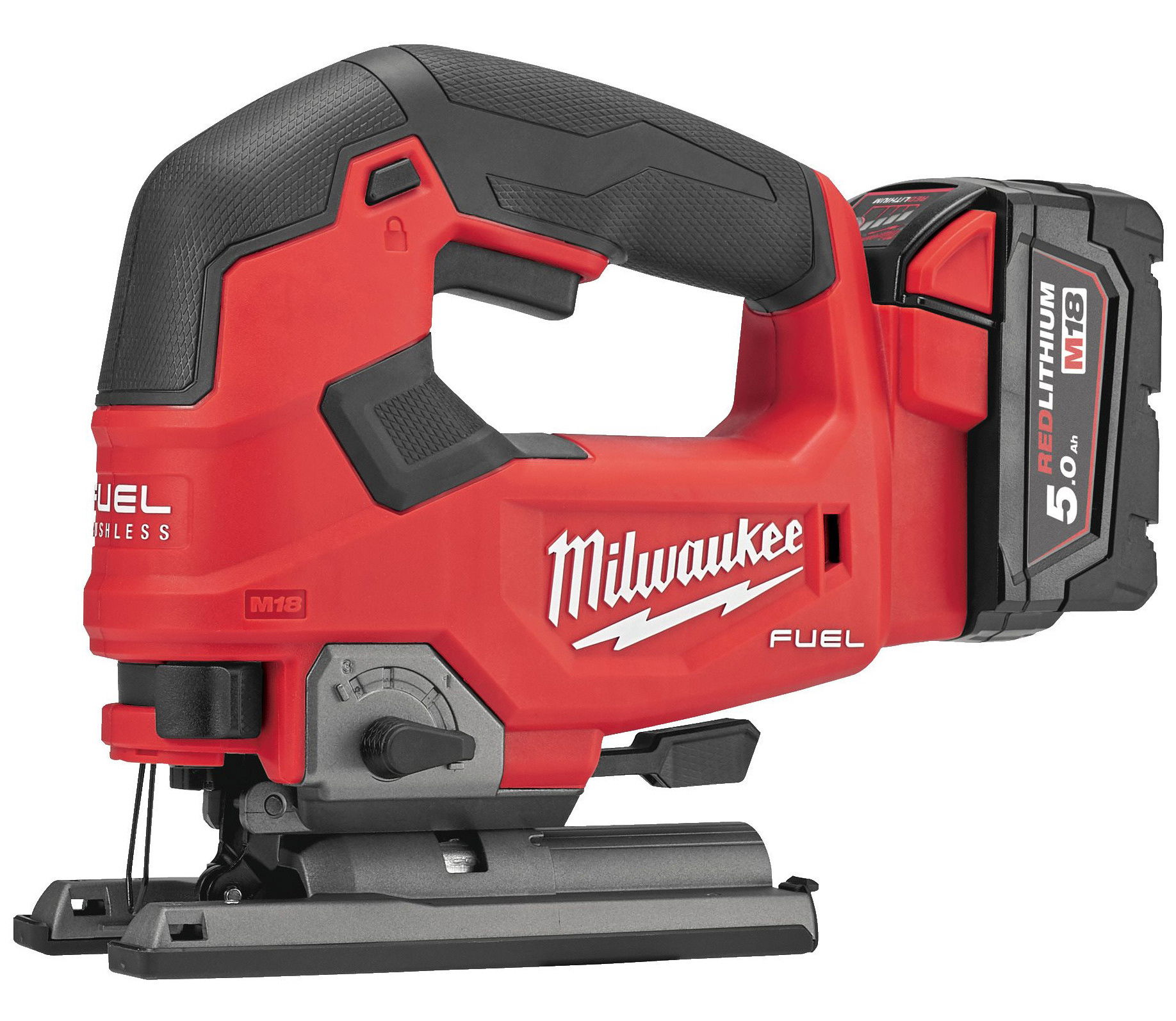 Milwaukee M18 FJS-502X FUEL™ akkus szénkefe nélküli szúrófűrész (2 x 5.0 Ah Li-ion akkuval)  (PROMO) termék fő termékképe