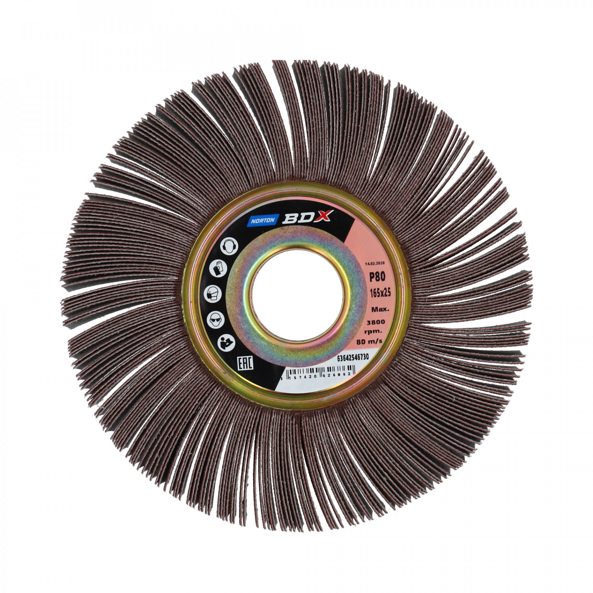 Norton R207Plus szaturnusz lamellás csiszolókorong Ø165x25x32mm P80, 2db/csomag termék fő termékképe