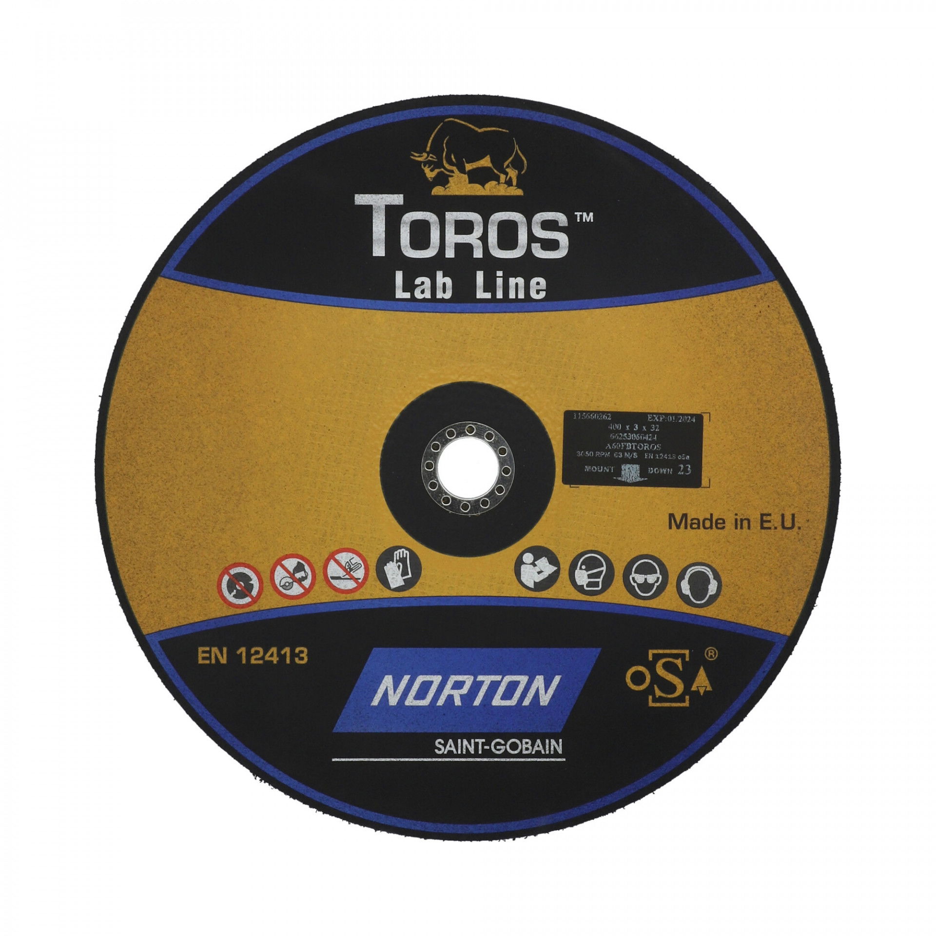 Norton Toros Preciziós gépipari erősítés nélküli vágókorong 400x3x32 mm 2XGP 60 F B26, 10 db/csomag termék fő termékképe