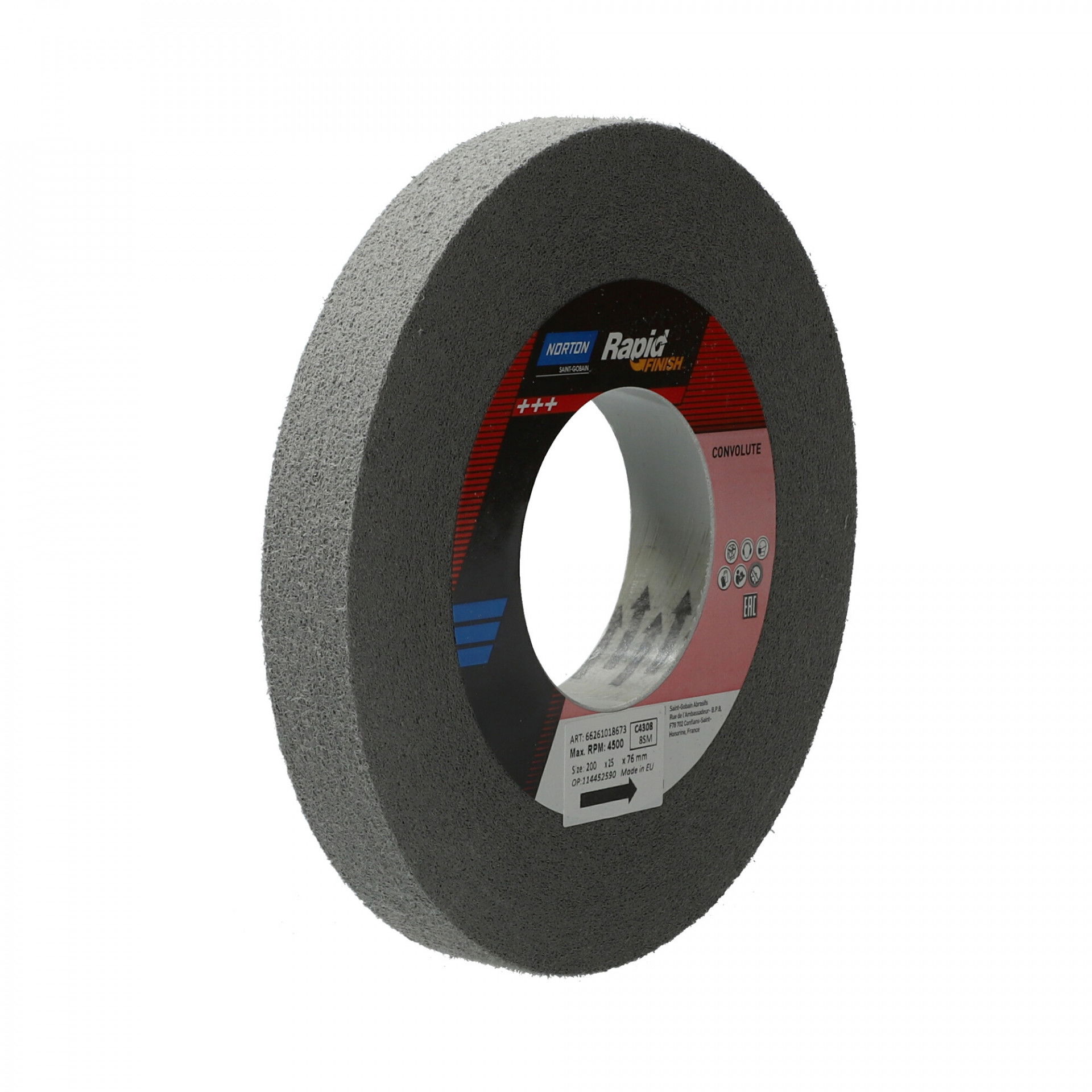 Norton Rapid Finish Series 1000 Long Life rost csiszolókorong 200x25x76mm Medium 8 SiC, 3 db/csomag termék fő termékképe