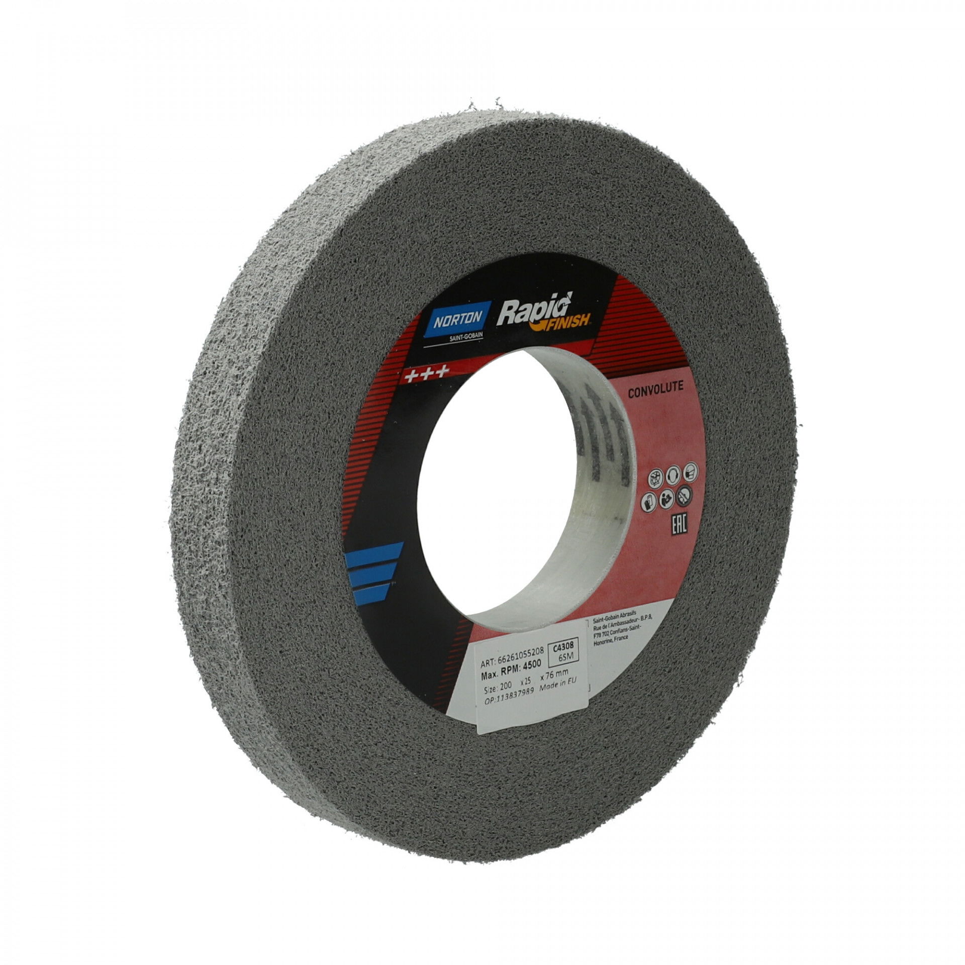 Norton Rapid Finish Series 1000 Long Life rost csiszolókorong 200x25x76mm Fine 7 Alox, 3 db/csomag termék fő termékképe