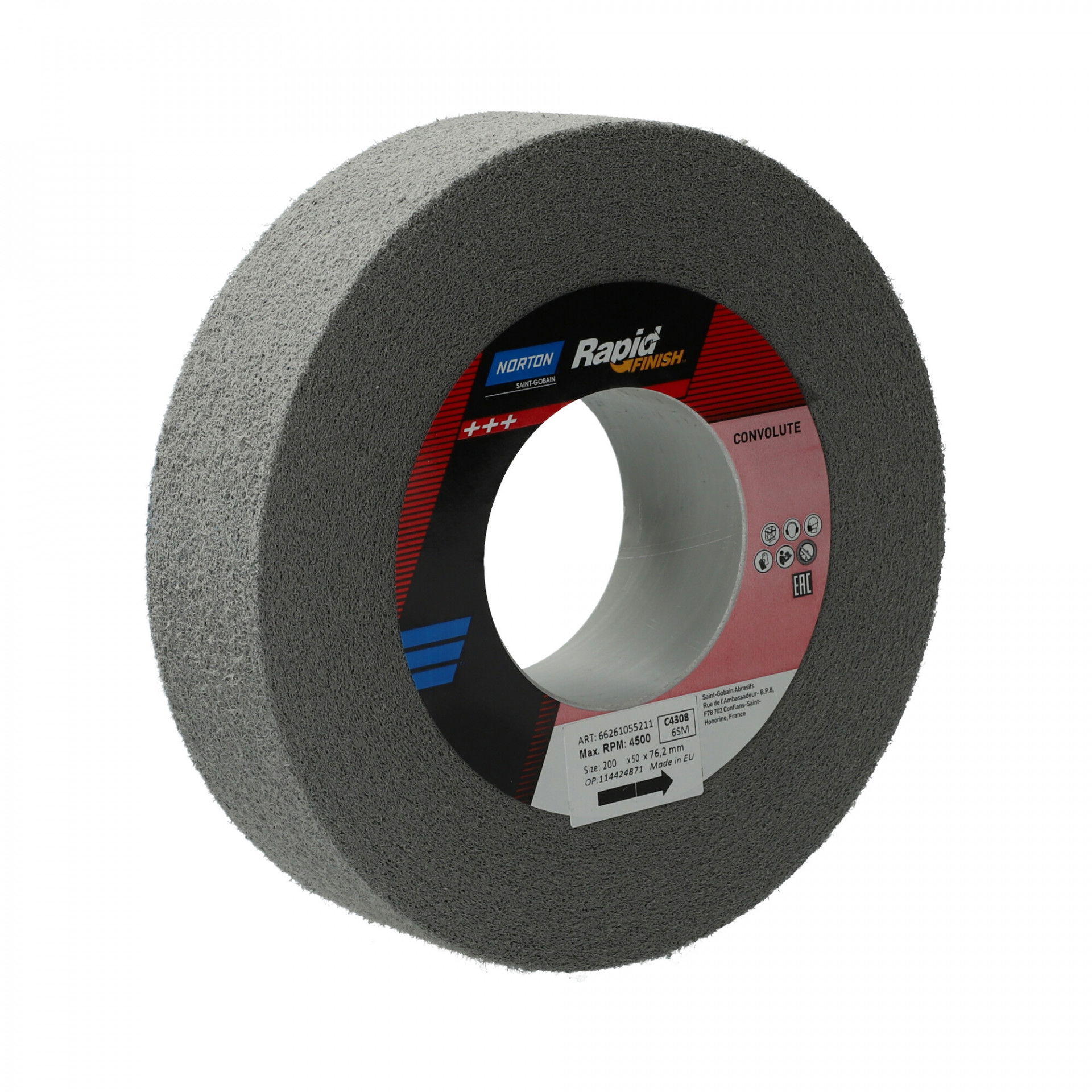 Norton Rapid Finish Series 1000 Long Life rost csiszolókorong 200x50x76mm Medium 6 SiC, 2 db/csomag termék fő termékképe