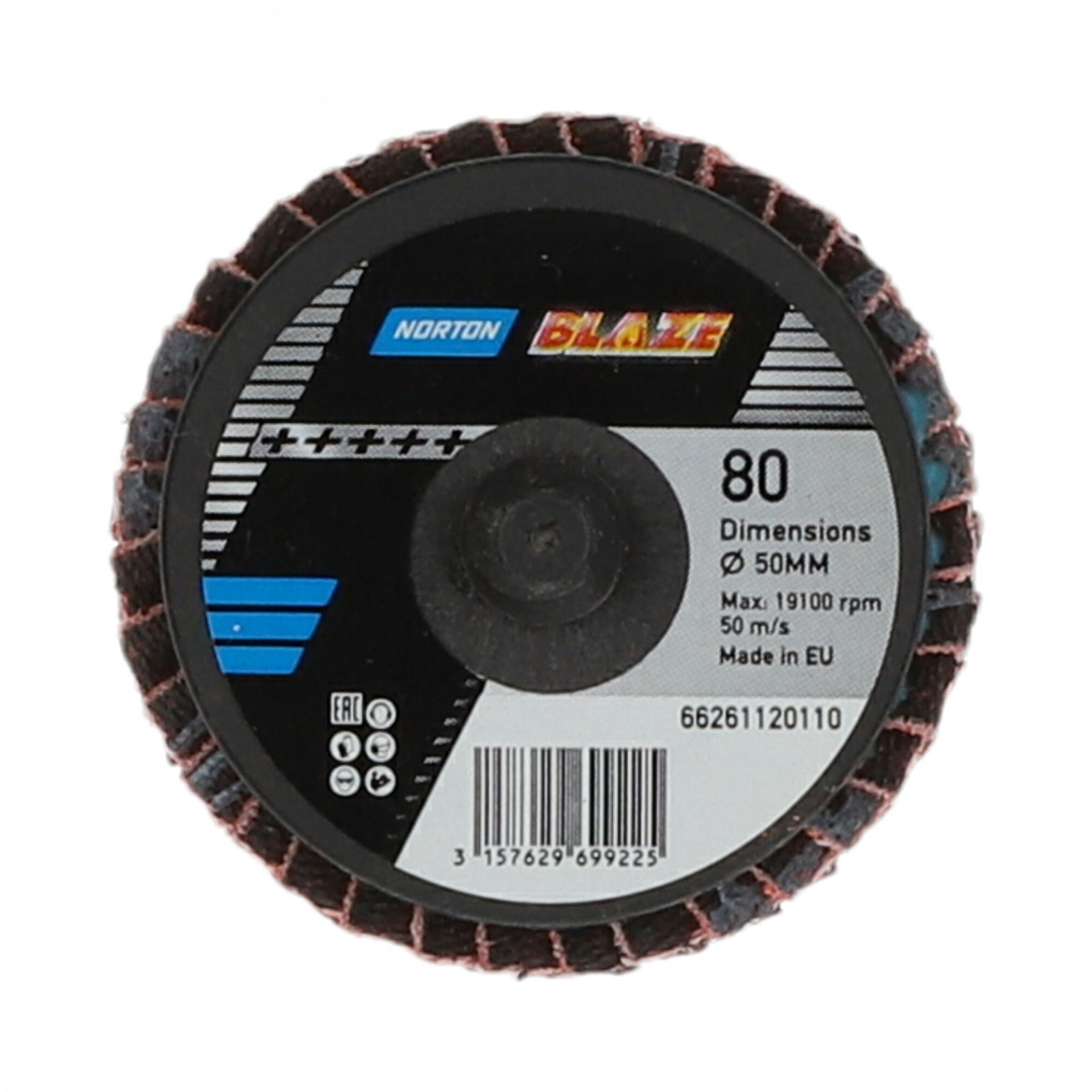 Norton Speedlok Blaze R980P TR lamellás csiszolókorong Ø50mm P80, 10 db/csomag termék fő termékképe