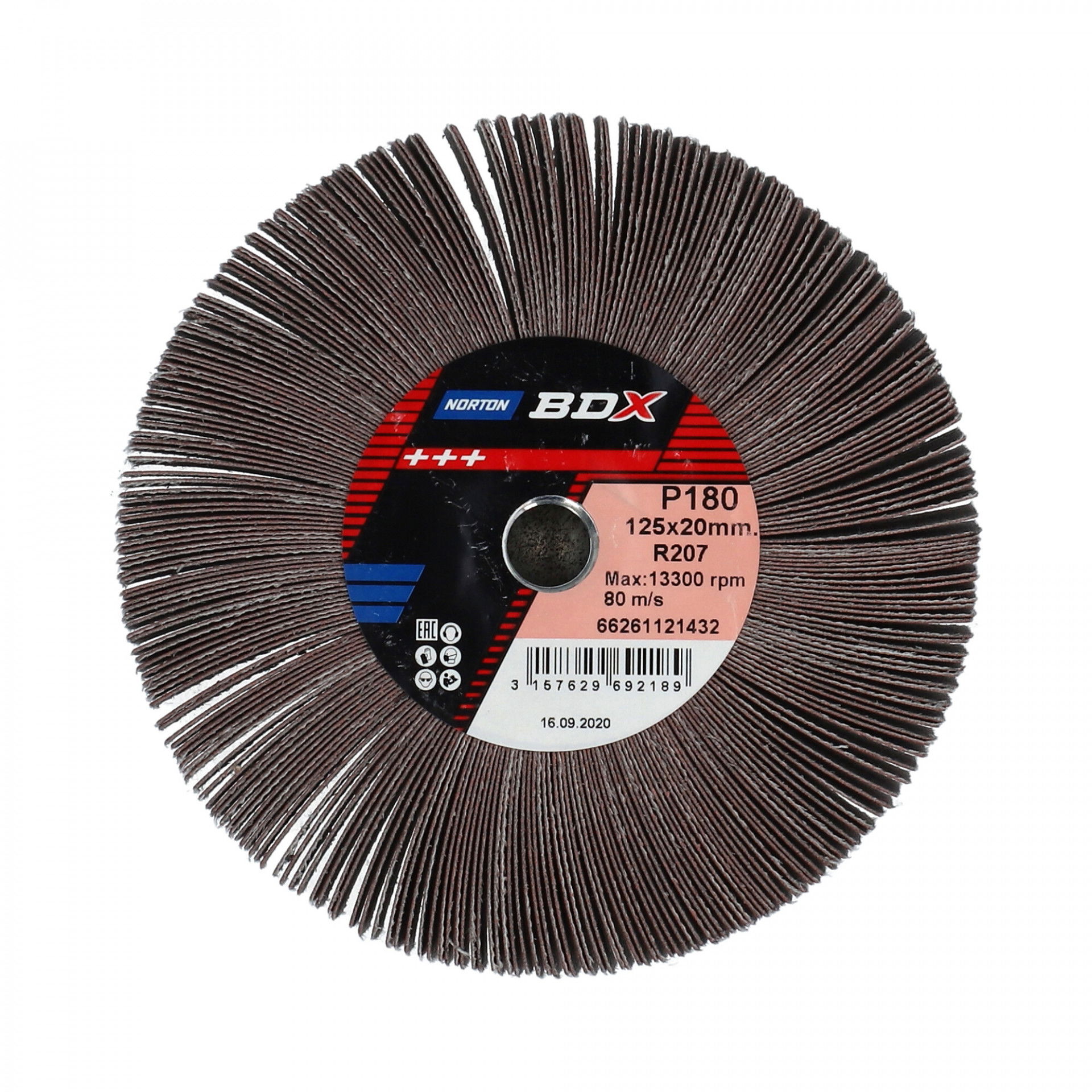 Norton BDX R207 Plus szaturnusz lamellás csiszolókorong Ø125x20xM14 P180, 5 db/csomag termék fő termékképe