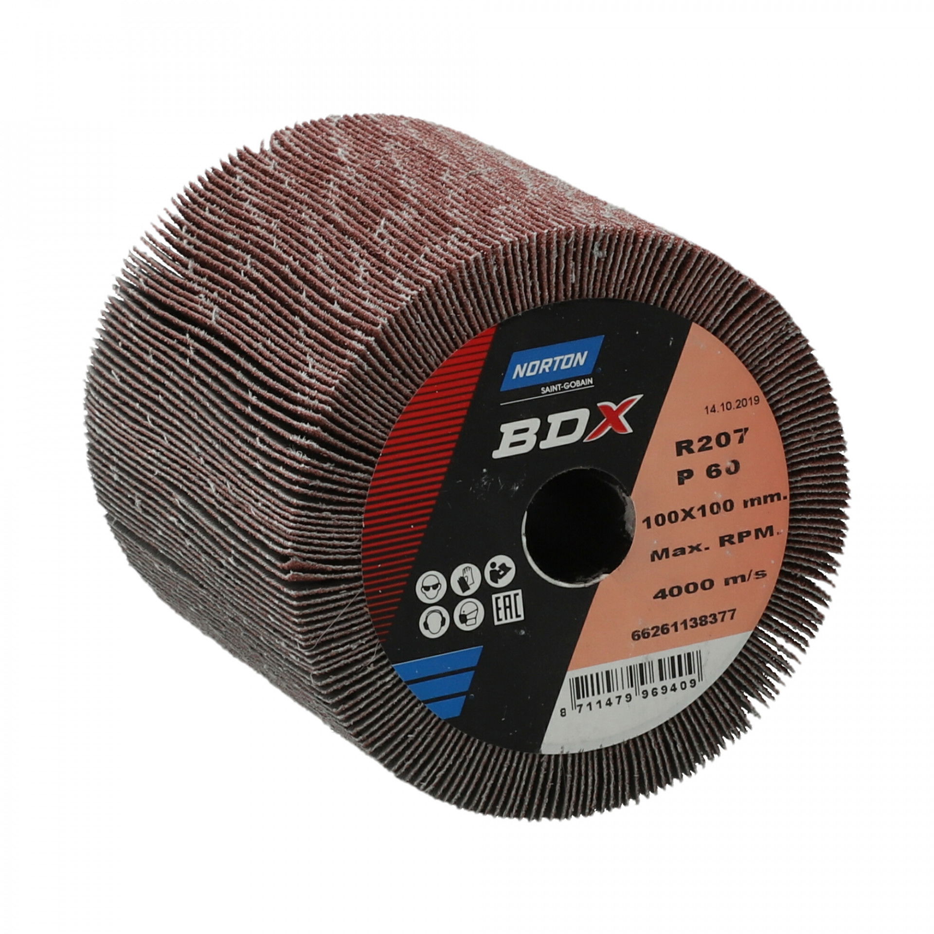 Satinex BDX R207Plus lamellás csiszolókorong Ø100x100x19,1mm P60, 5 db/csomag termék fő termékképe