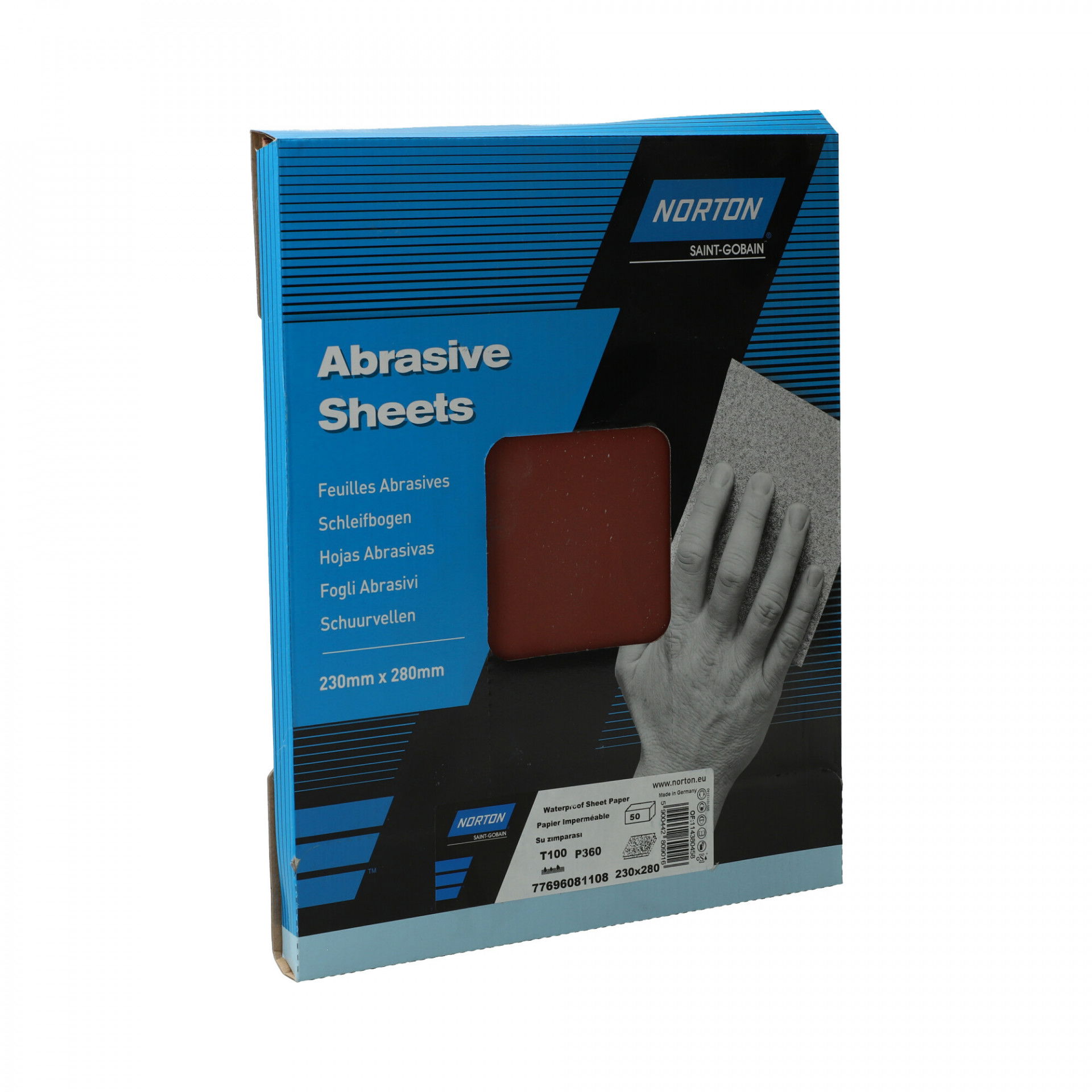 Norton T100 vízálló csiszolópapír 230x280mm P360, 50 db/csomag termék fő termékképe