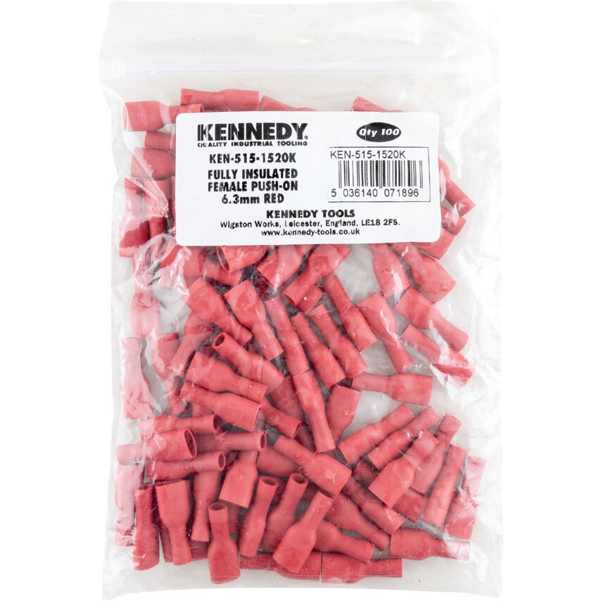 6.30MM SZIGETELT PIROS PUSH-ON (100) termék fő termékképe