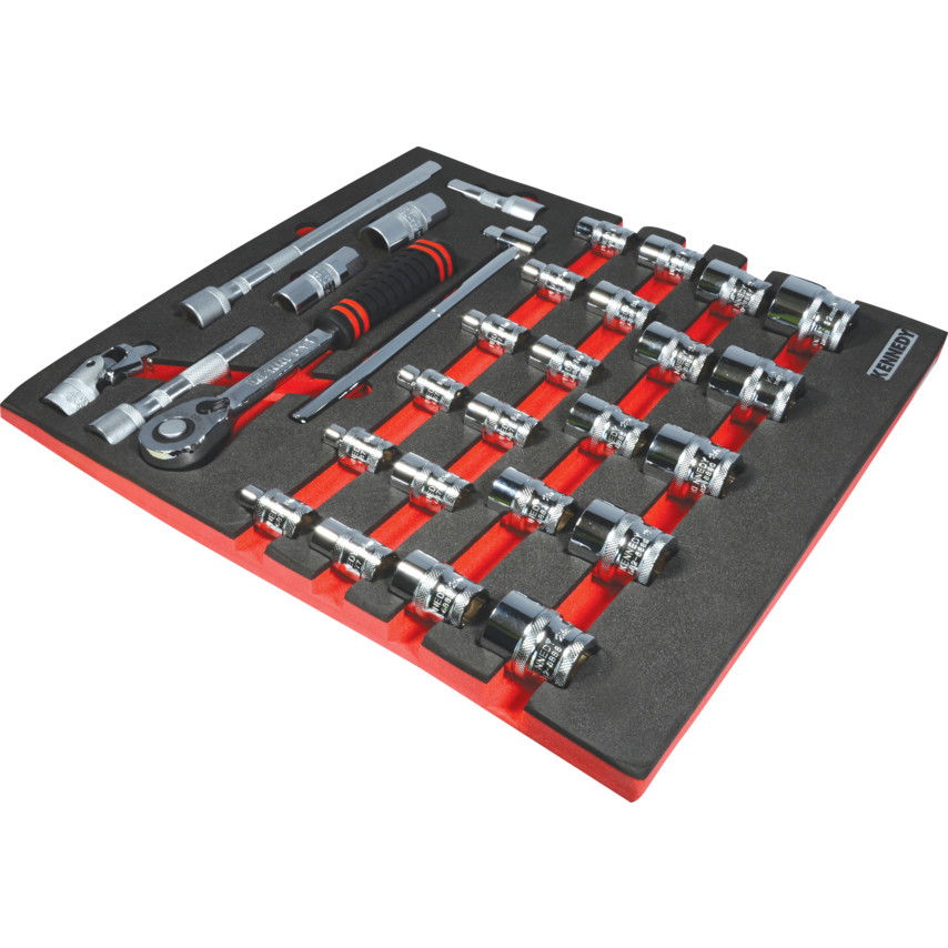 30 RÉSZES METRIKUS  KEN-GRIP 1/2" DUGÓKULCS KÉSZLET SZIVACSBAN T0691 termék fő termékképe