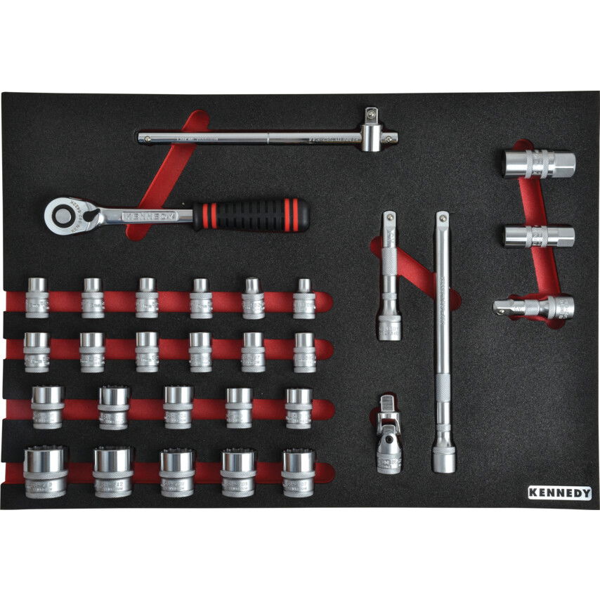 30 RÉSZES METRIKUS 1/2" DUGÓKULCS KÉSZLET SZIVACSBAN M1832 termék fő termékképe