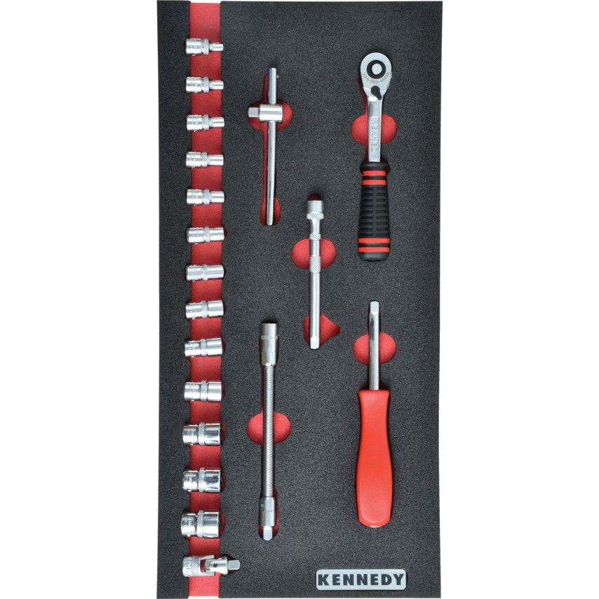 19PC METRIKUS  KEN-GRIP 1/4" DUGÓKULCS KÉSZLET SZIVACSBAN M1832 termék fő termékképe