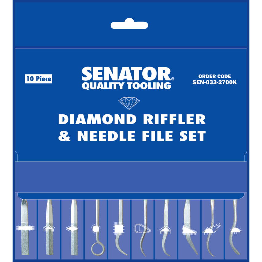 14CM DIAMOND RIFFLER & NEEDLE FILE SET 10-PCE termék fő termékképe