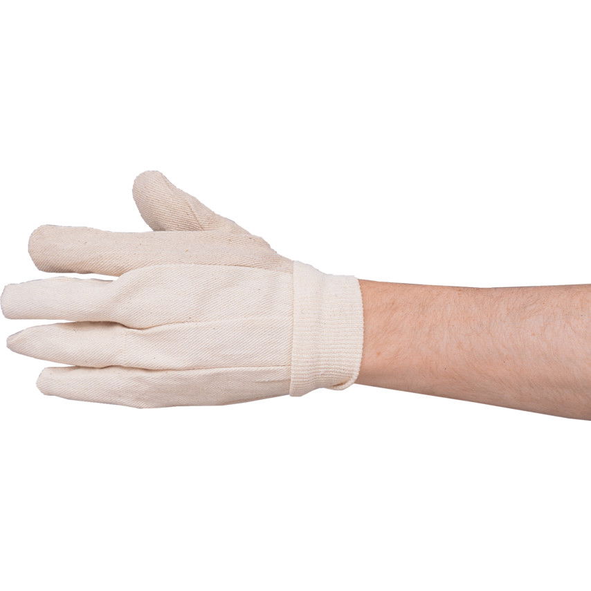 NATÚR PAMUTVÁSZON KESZTYŰ KÖTÖTT MANDZSETTÁVAL 6 OZ termék fő termékképe