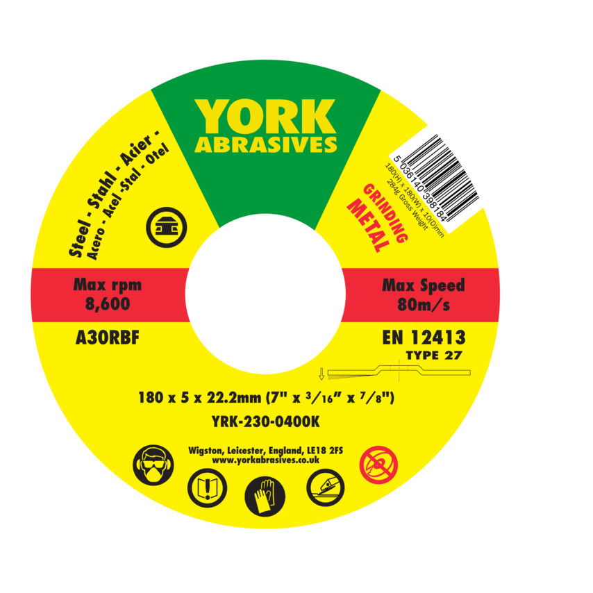 180X5X22.23  A30RBF DPC TISZTÍTÓKORONG, T27 termék fő termékképe