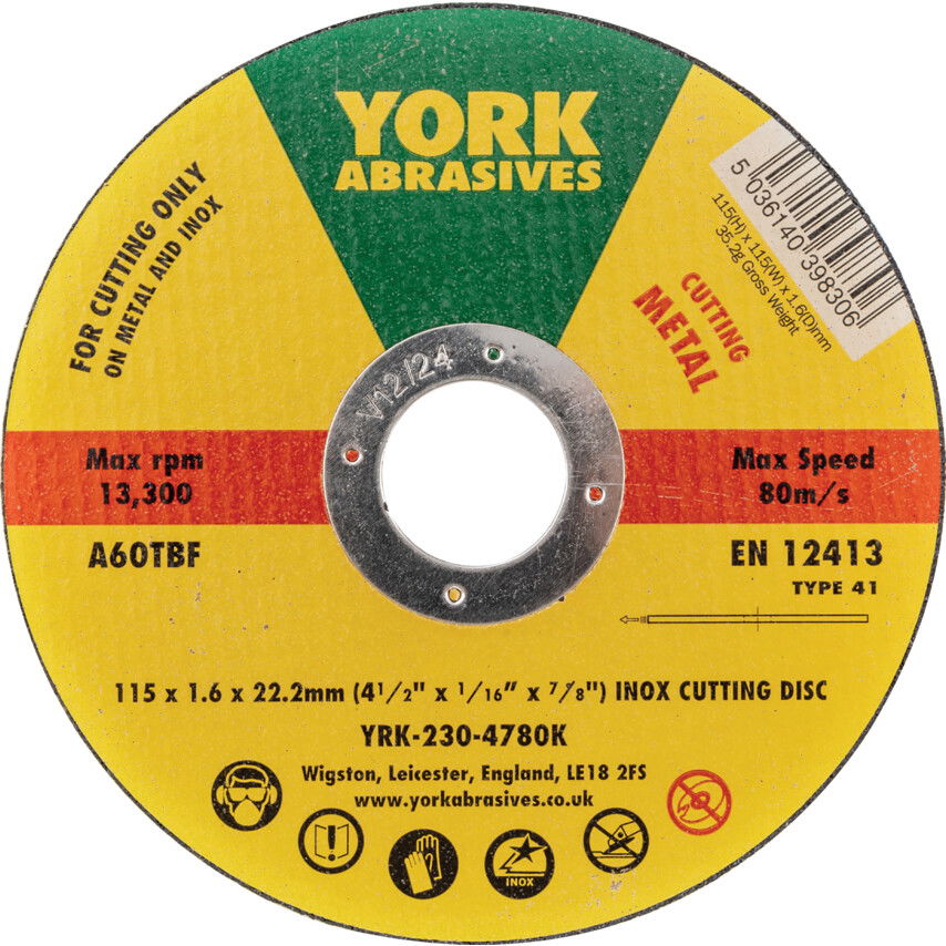 115X1.6X22.23MM A60TBF INOX VÁGÓKORONG,T41 termék fő termékképe