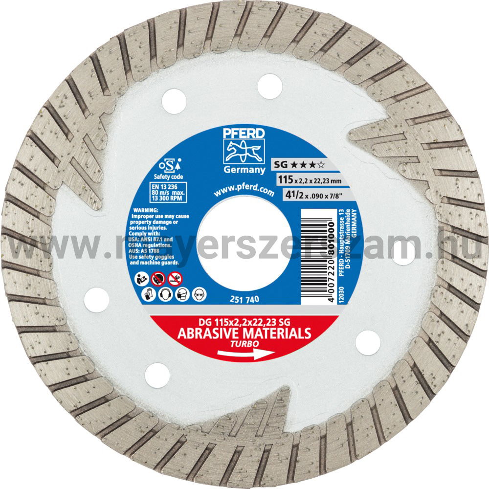 GYÉMÁNTSZEMCSÉS VÁGÓKORONG DG 115x2,2x22,23 SG termék fő termékképe