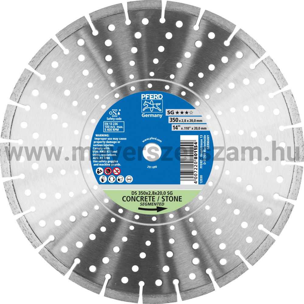 GYÉMÁNTSZEMCSÉS VÁGÓKORONG DS 350x2,8x20,0 SG termék fő termékképe