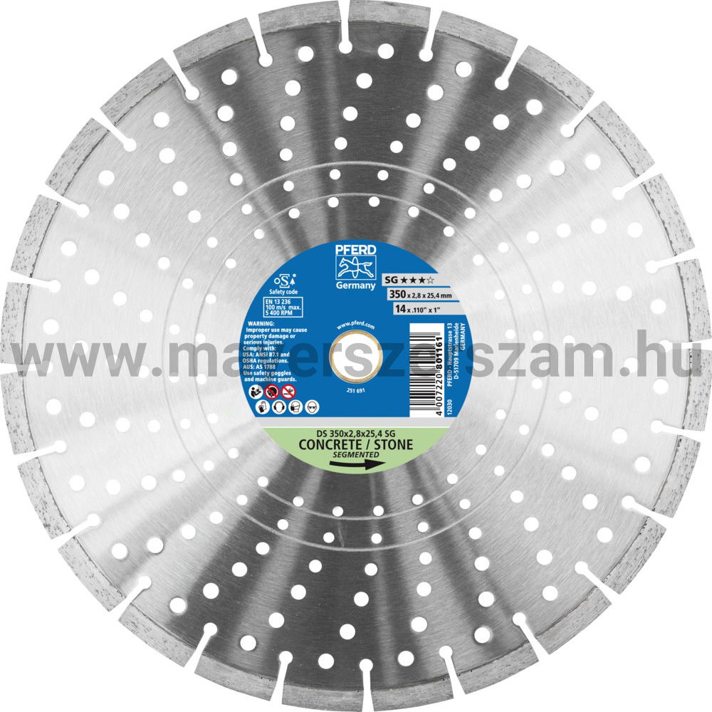 GYÉMÁNTSZEMCSÉS VÁGÓKORONG DS 350x2,8x25,4 SG termék fő termékképe