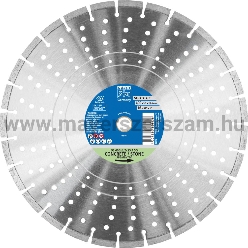 GYÉMÁNTSZEMCSÉS VÁGÓKORONG DS 400x3,2x25,4 termék fő termékképe