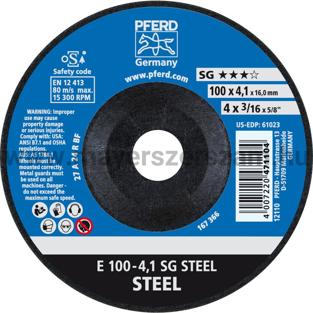 TISZTÍTÓKORONG E 100-4,1 SG STEEL/16 termék fő termékképe