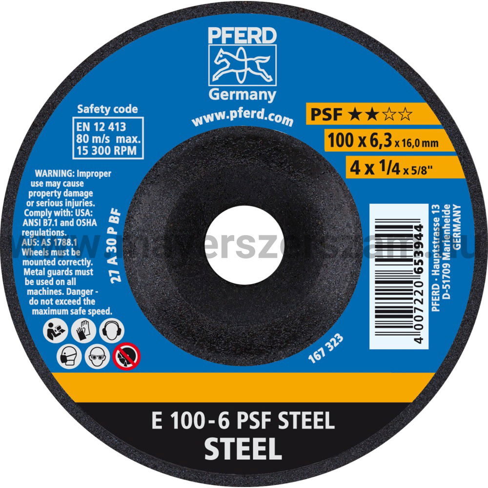 TISZTÍTÓKORONG E 100-6 PSF STEEL/16 termék fő termékképe
