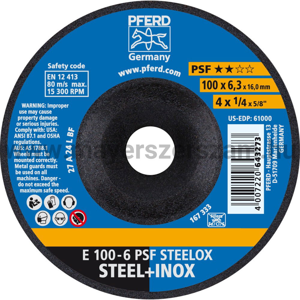 TISZTÍTÓKORONG E 100-6 PSF STEELOX/16 termék fő termékképe