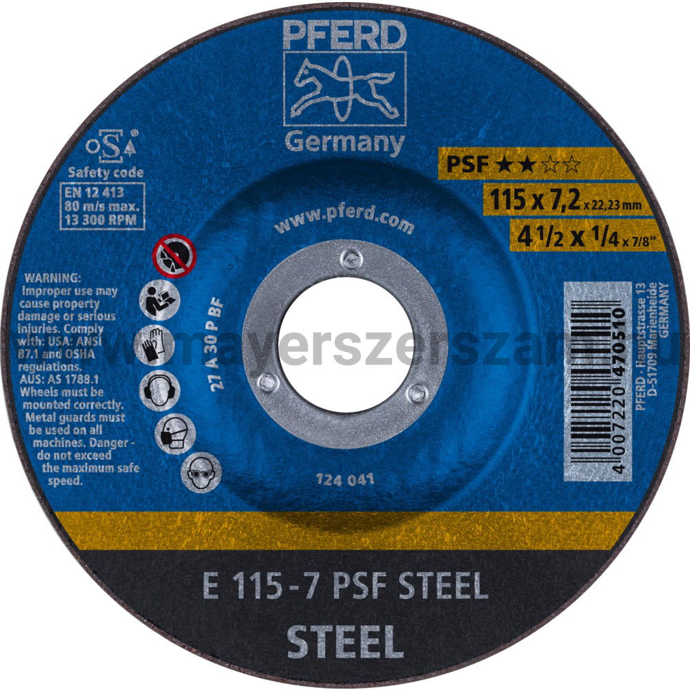 TISZTÍTÓKORONG E 115-7 PSF STEEL termék fő termékképe