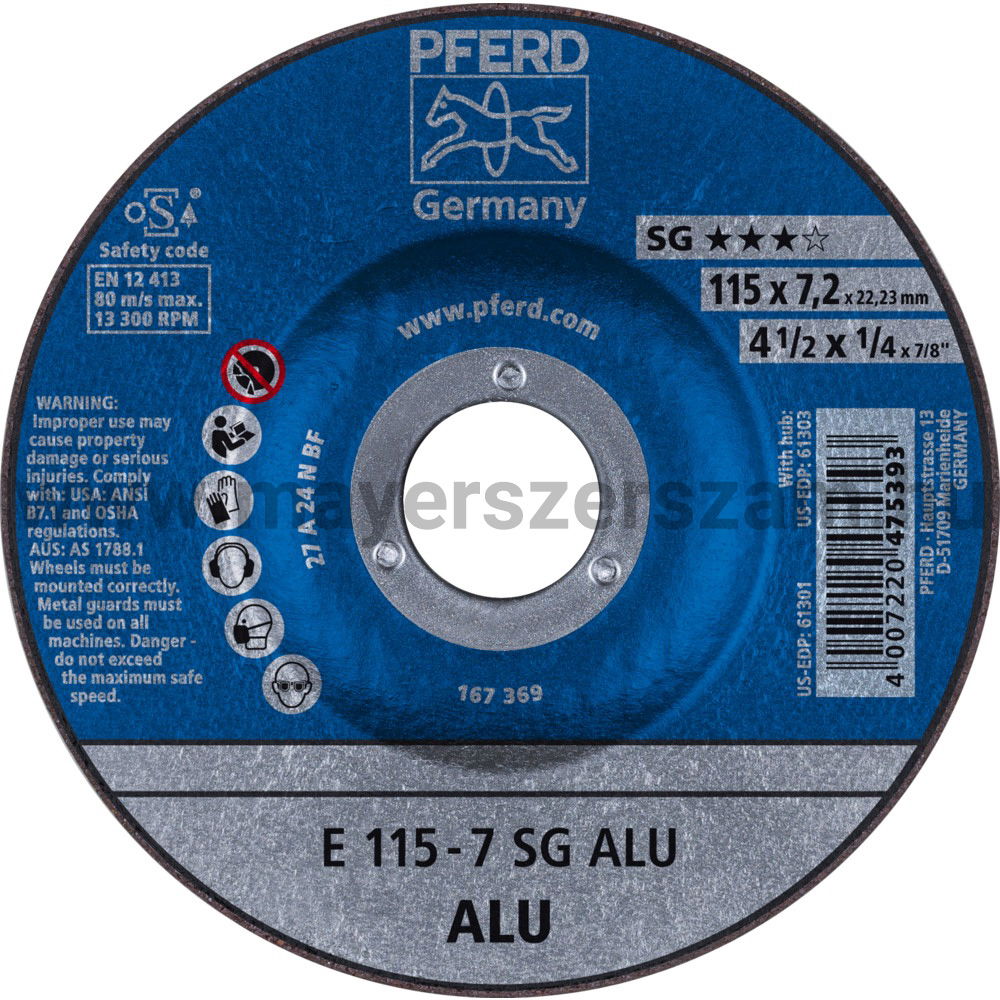 TISZTÍTÓKORONG E 115-7 SG ALU termék fő termékképe