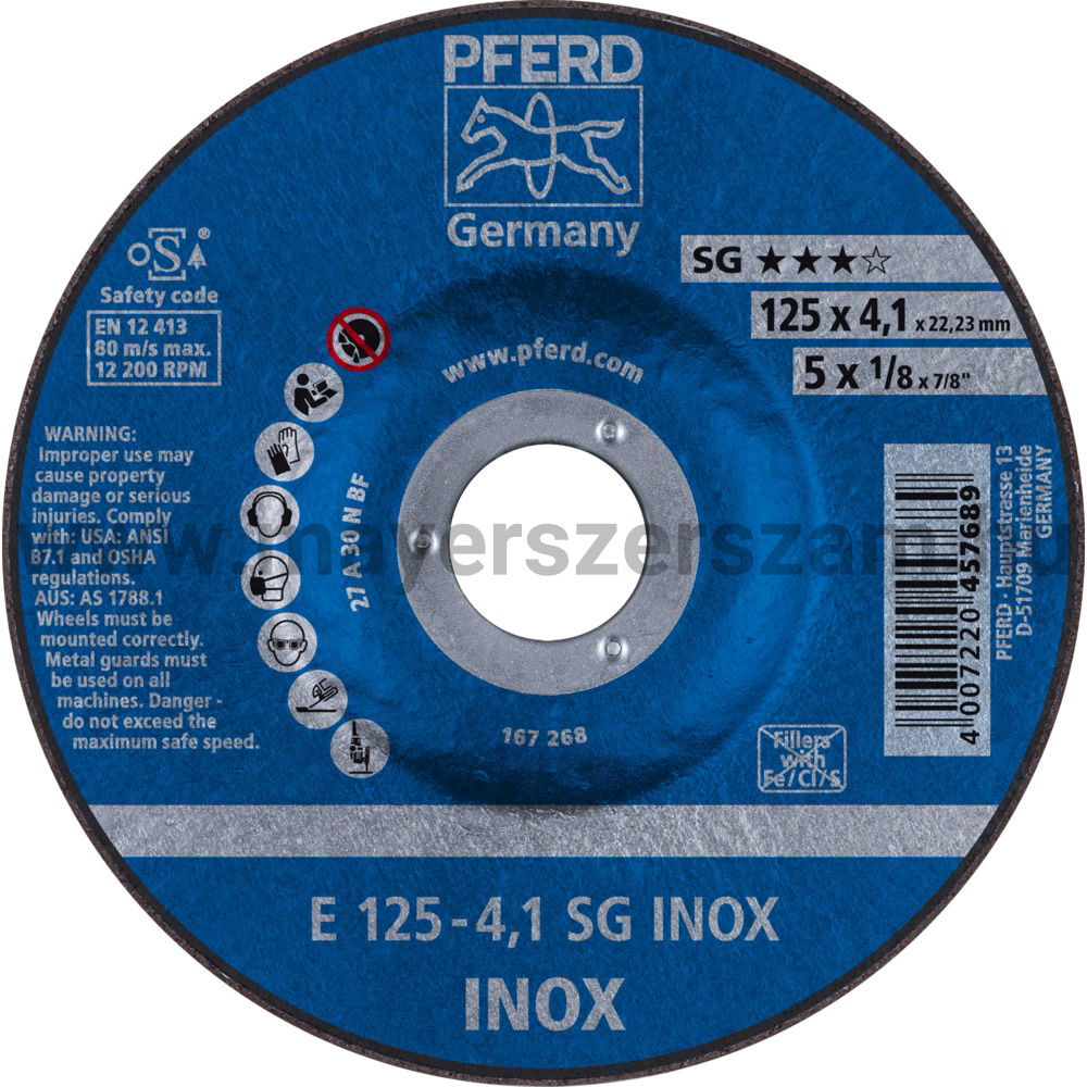 TISZTÍTÓKORONG E 125-4,1 SG INOX termék fő termékképe