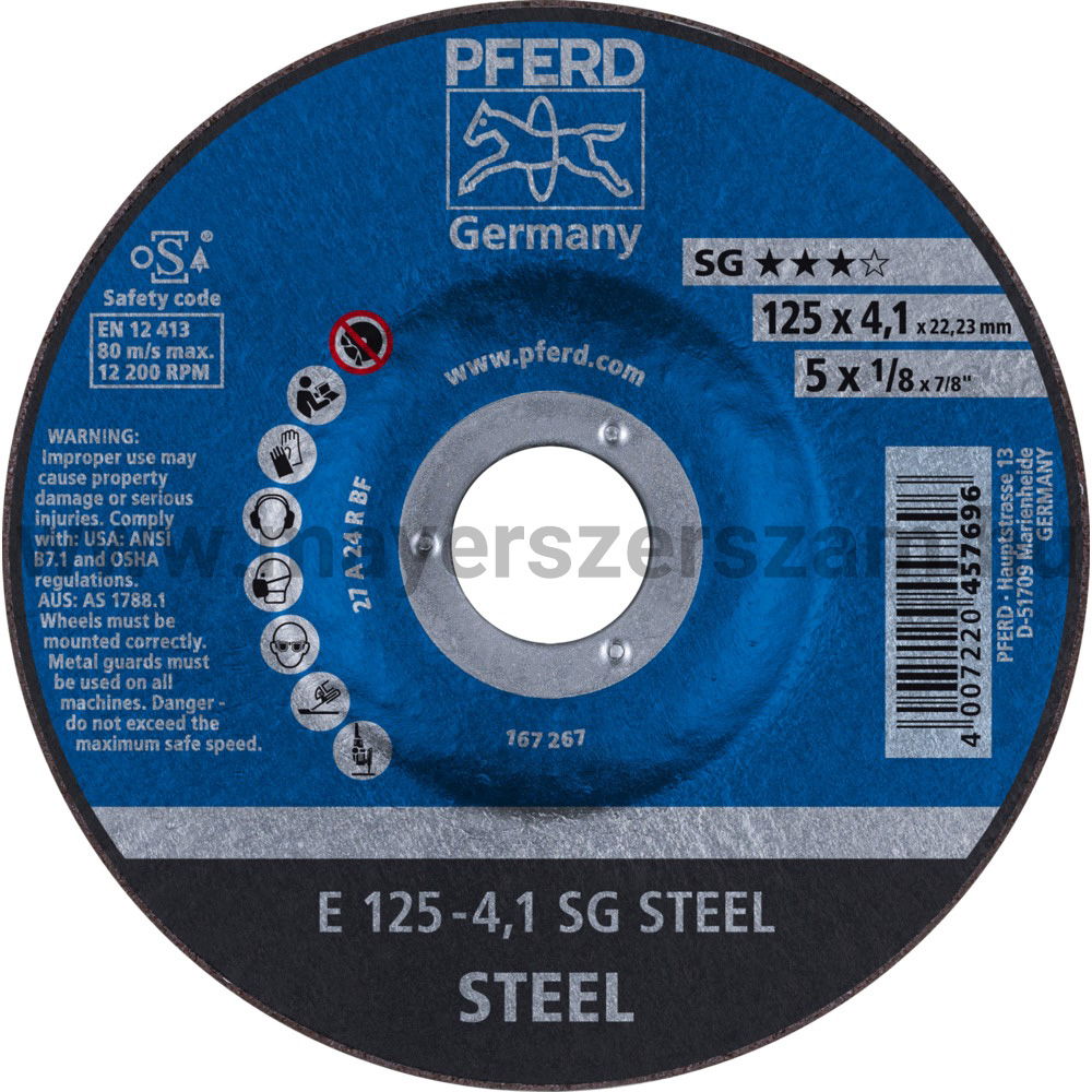 TISZTÍTÓKORONG E 125-4,1 SG STEEL termék fő termékképe