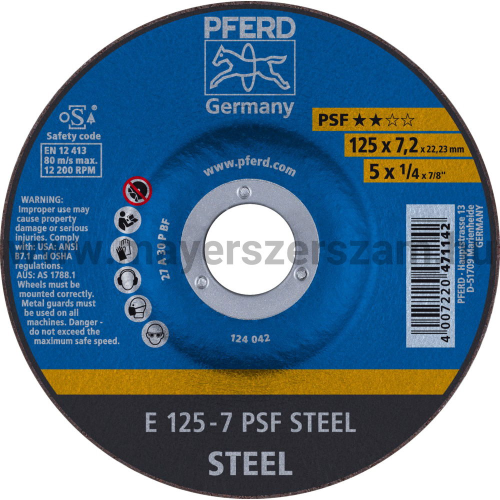 TISZTÍTÓKORONG E 125-7 PSF STEEL termék fő termékképe