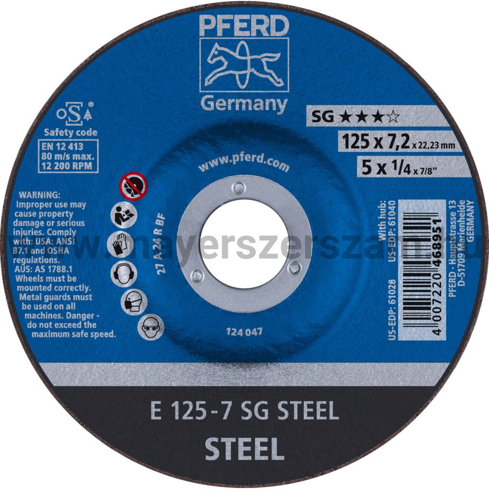 TISZTÍTÓKORONG E 125-7 SG STEEL termék fő termékképe