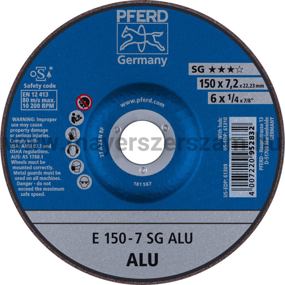 TISZTÍTÓKORONG E 150-7 SG ALU termék fő termékképe