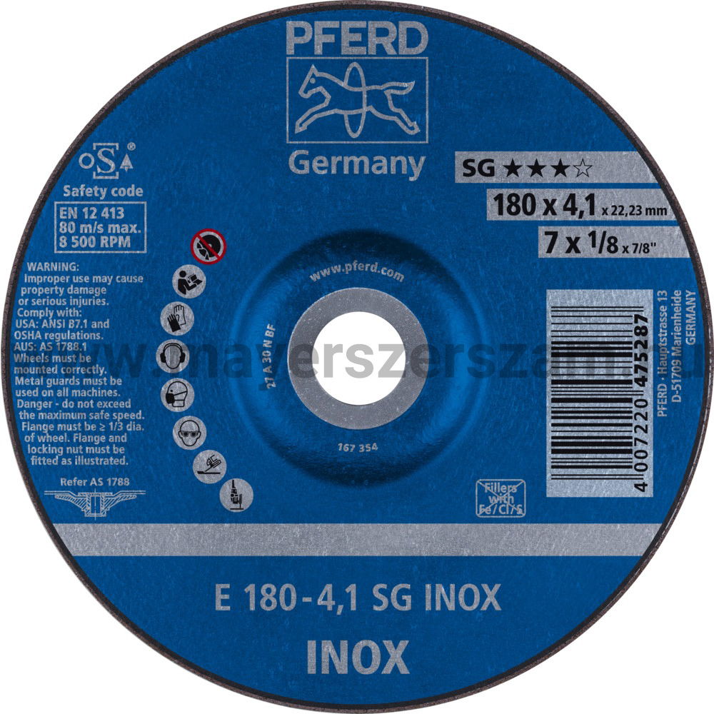 TISZTÍTÓKORONG E 180-4,1 SG INOX termék fő termékképe