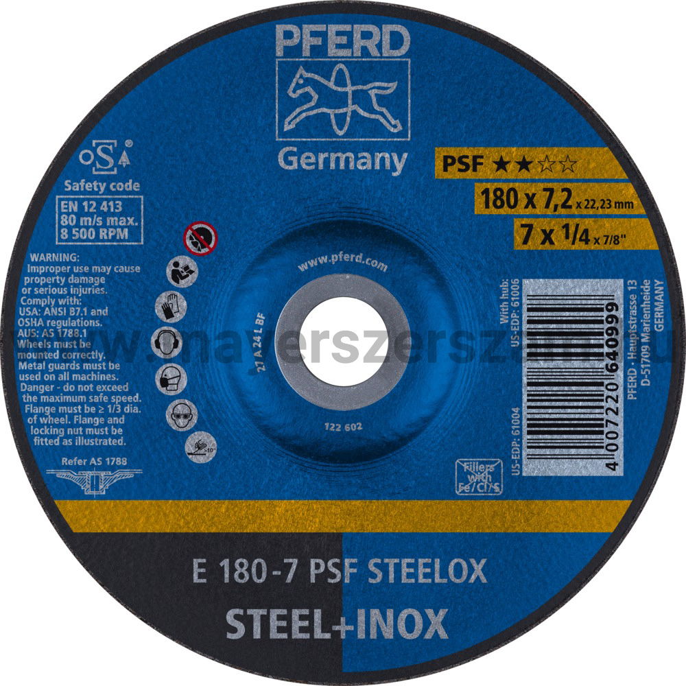 TISZTÍTÓKORONG E 180-7 PSF STEELOX termék fő termékképe