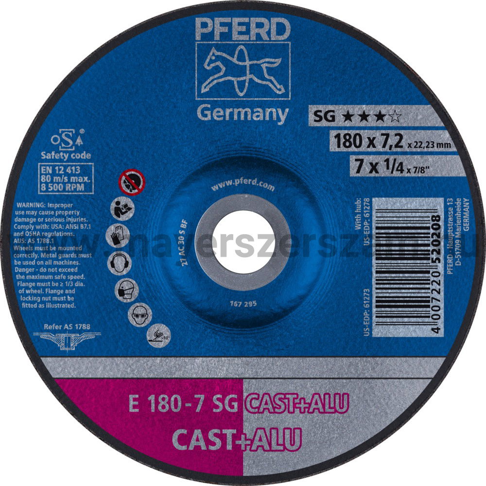 TISZTÍTÓKORONG E 180-7 SG CAST+ALU termék fő termékképe