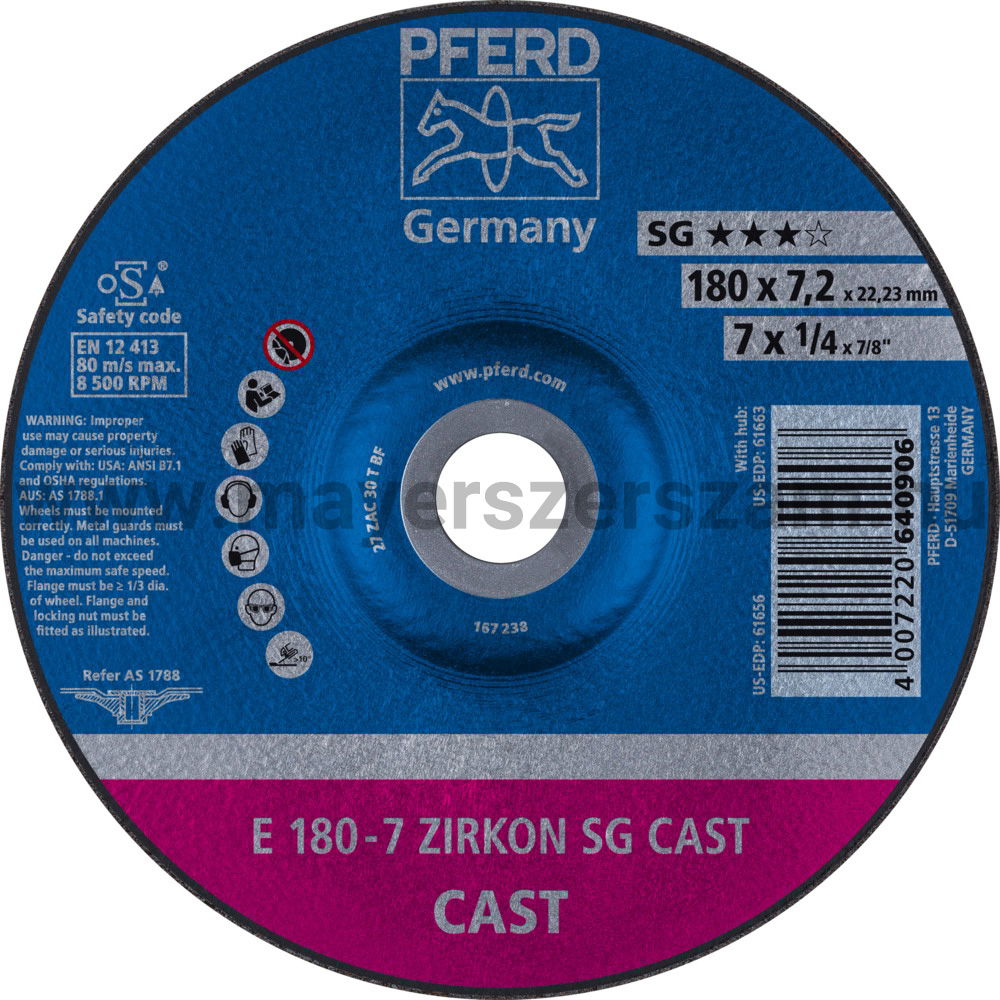 TISZTÍTÓKORONG E 180-7 ZIRKON SG CAST termék fő termékképe