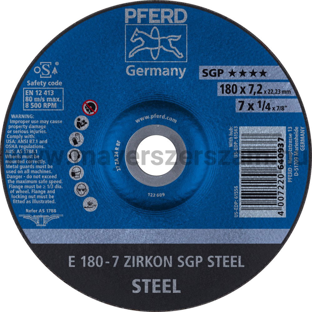 TISZTÍTÓKORONG E 180-7 ZIRKON SGP STEEL termék fő termékképe