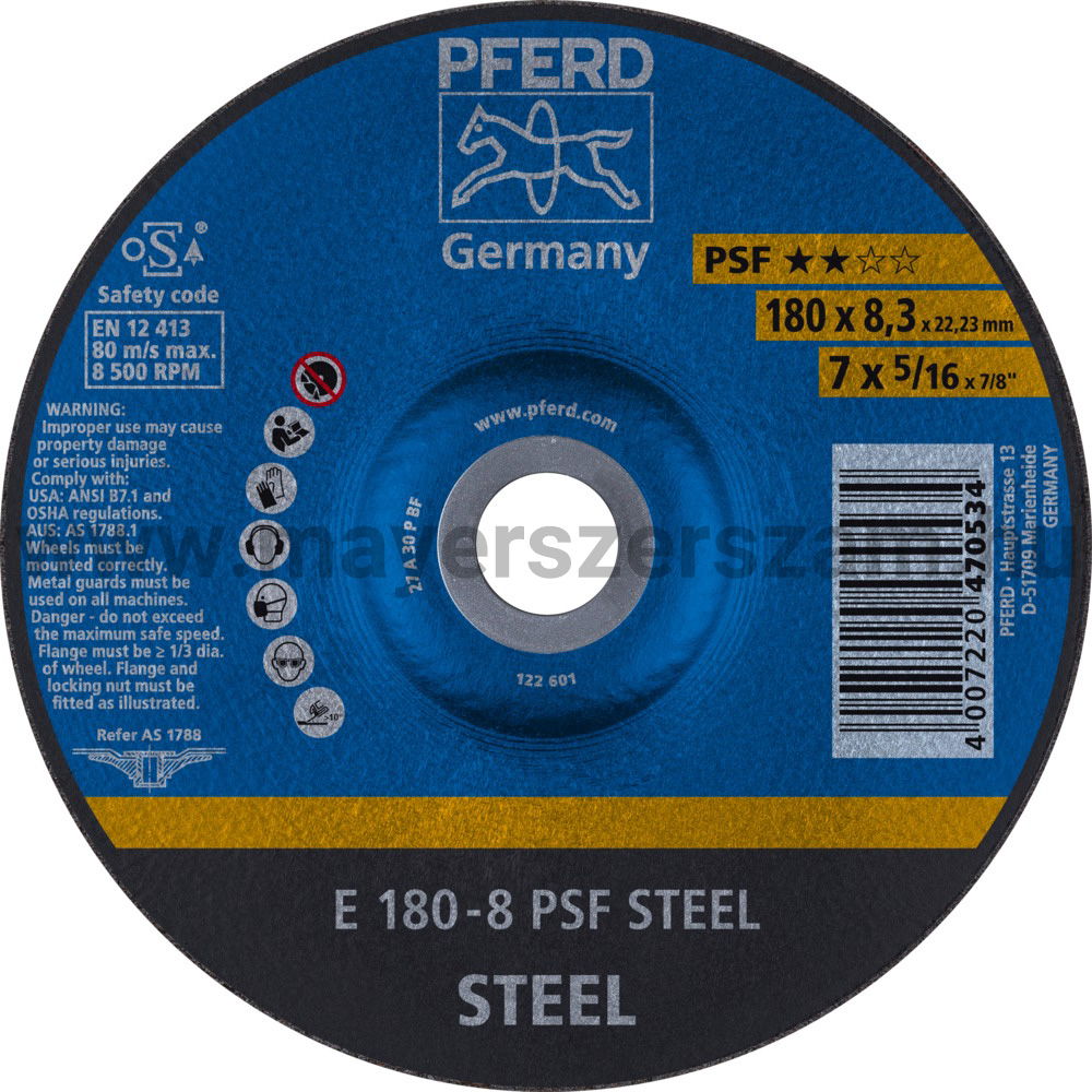 TISZTÍTÓKORONG E 180-8 PSF STEEL termék fő termékképe