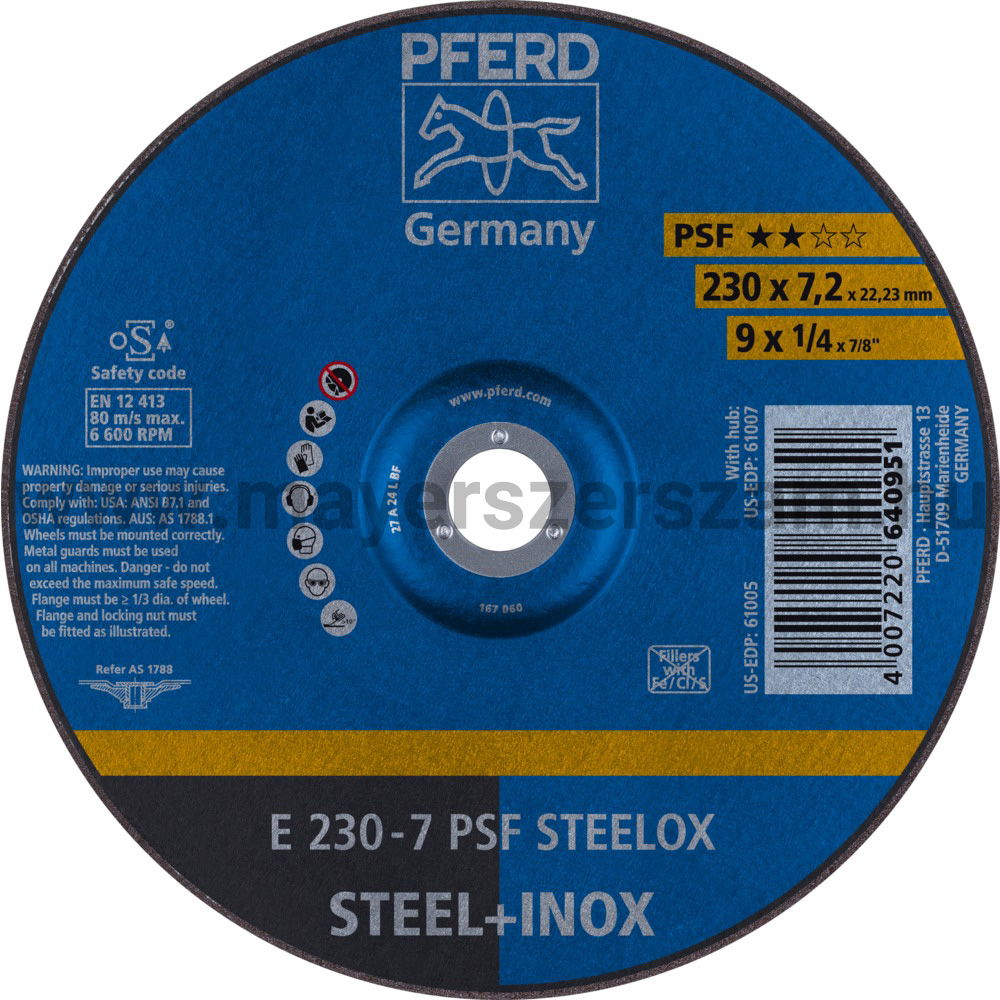 TISZTÍTÓKORONG E 230-7 PSF STEELOX termék fő termékképe