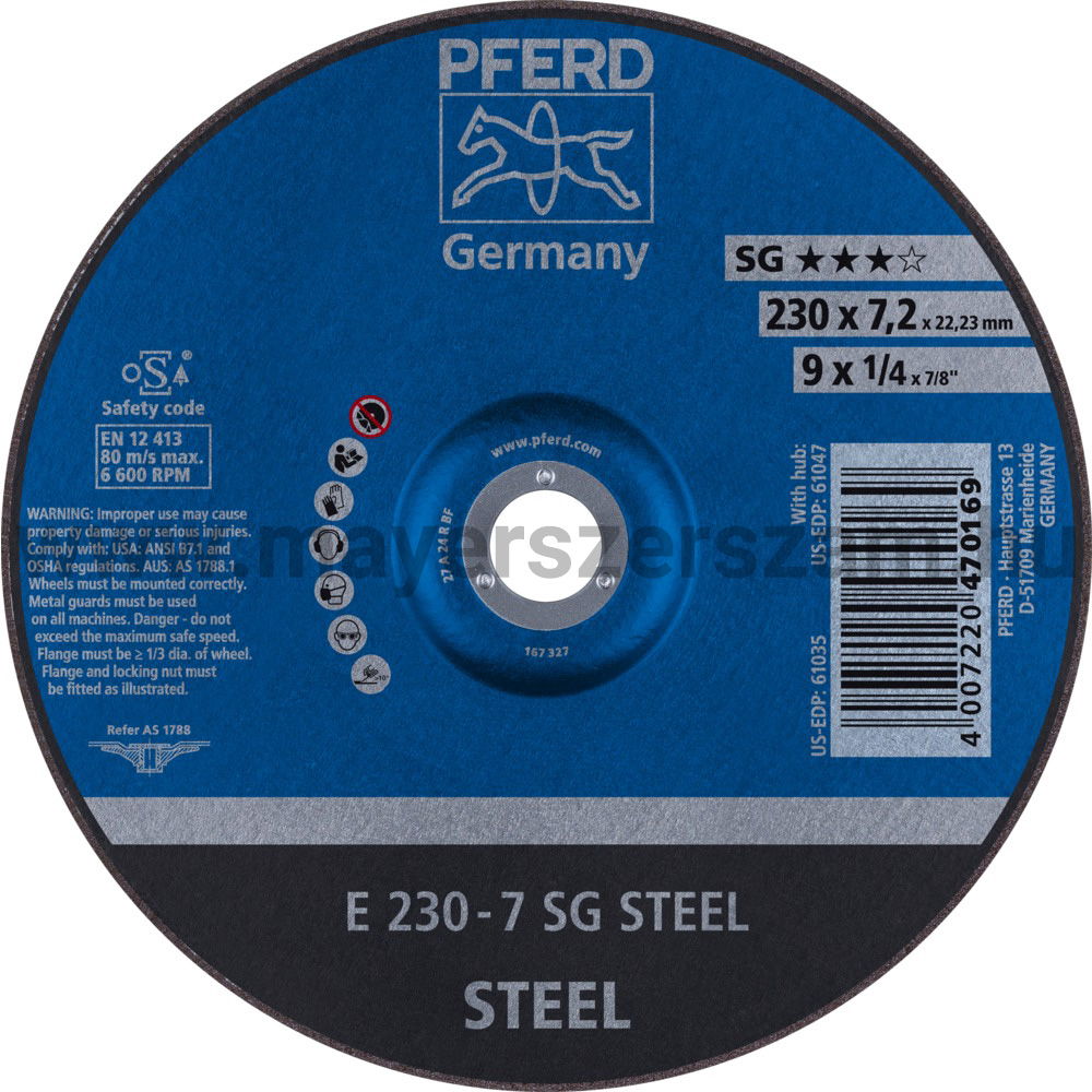 TISZTÍTÓKORONG E 230-7 SG STEEL termék fő termékképe