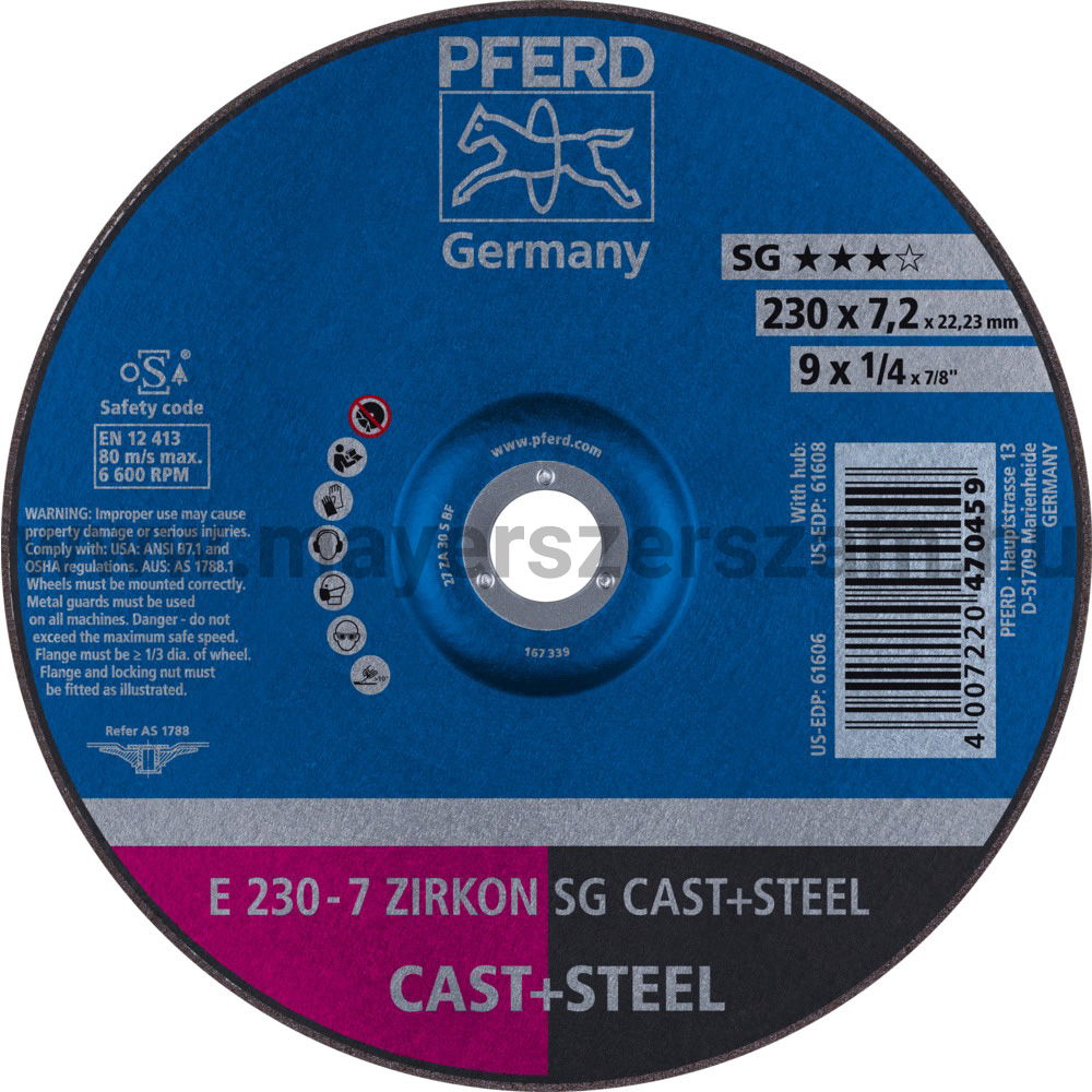TISZTÍTÓKORONG E 230-7 ZIRKON SG CAST+STEEL termék fő termékképe