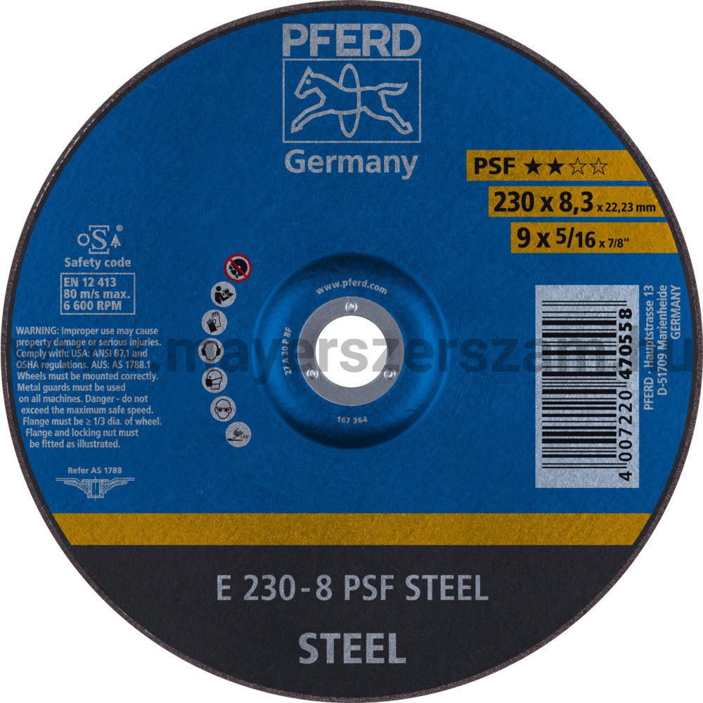 TISZTÍTÓKORONG E 230-8 PSF STEEL termék fő termékképe
