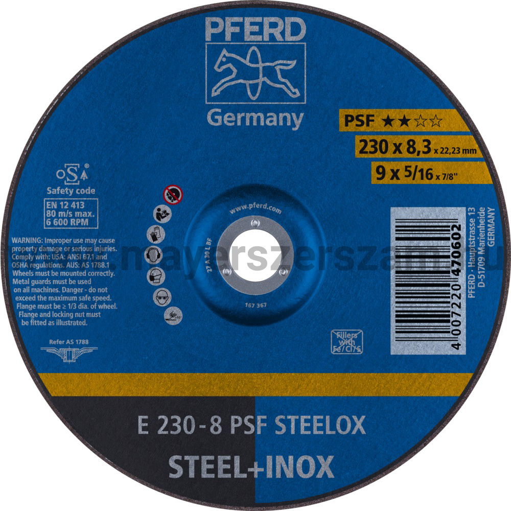TISZTÍTÓKORONG E 230-8 PSF STEELOX termék fő termékképe