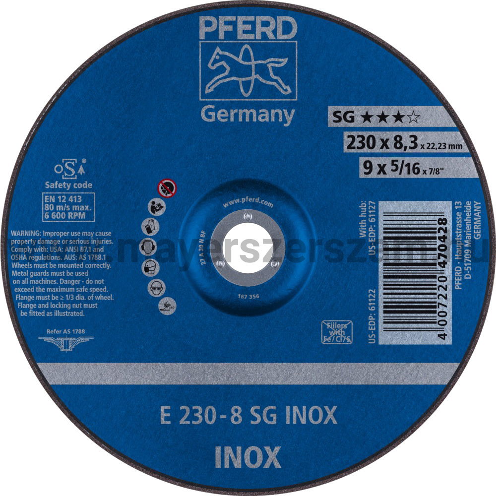 TISZTÍTÓKORONG E 230-8 SG INOX termék fő termékképe